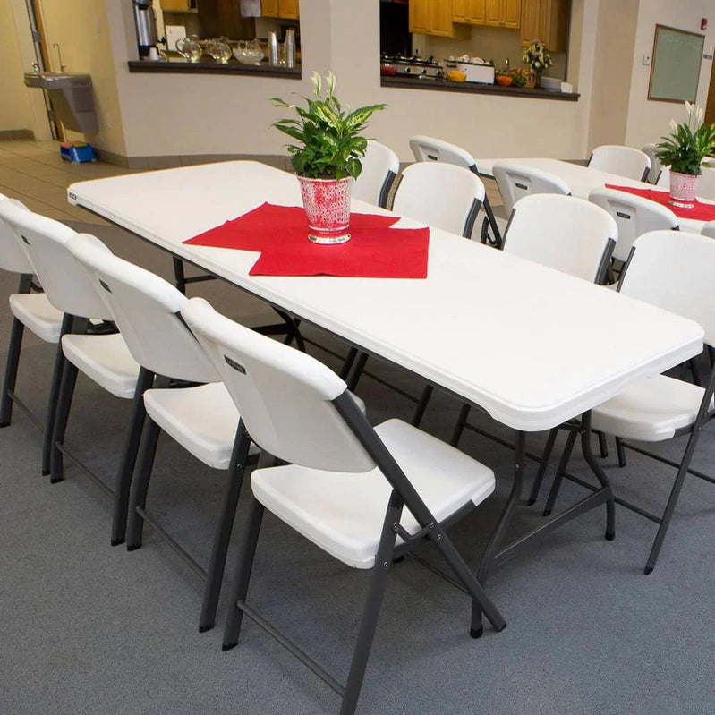 Lifetime 4-Pack Commercial Stackable Folding Table 8 Ft.- White, 80344