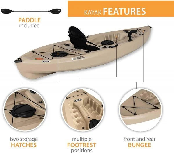 Lifetime 90806 Tamarack Angler 100 Fishing Kayak C 2-Pack, Paddles Included