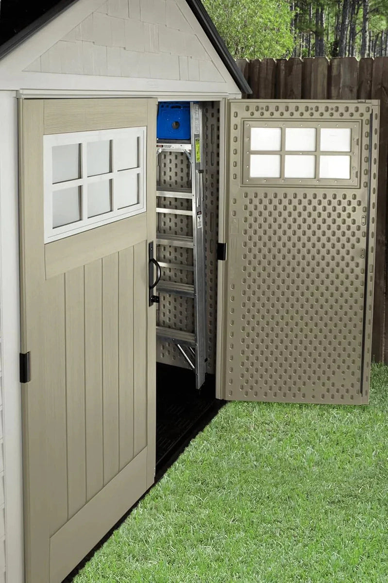 Rubbermaid Resin Garden Shed With Floor, 2.13 x 2.13 M, Weatherproof, Grey, For Storing Garden Tools, Lawnmowers, Bicycles And Pool Accessories