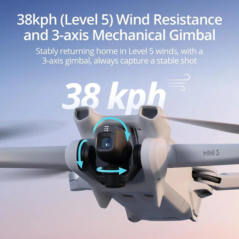 DJI Mini 3, Drones With Camera For Adults 4K, 38-min Flight Time, Up To 32800 Ft, 10km Video Transmission, True Vertical Shooting