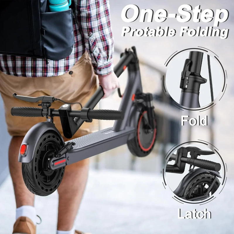 Electric Scooter 350W/500W Powerful Motor 8.5 In./10 In. Solid Tires 19/22Mph 28/21/12 Miles Range