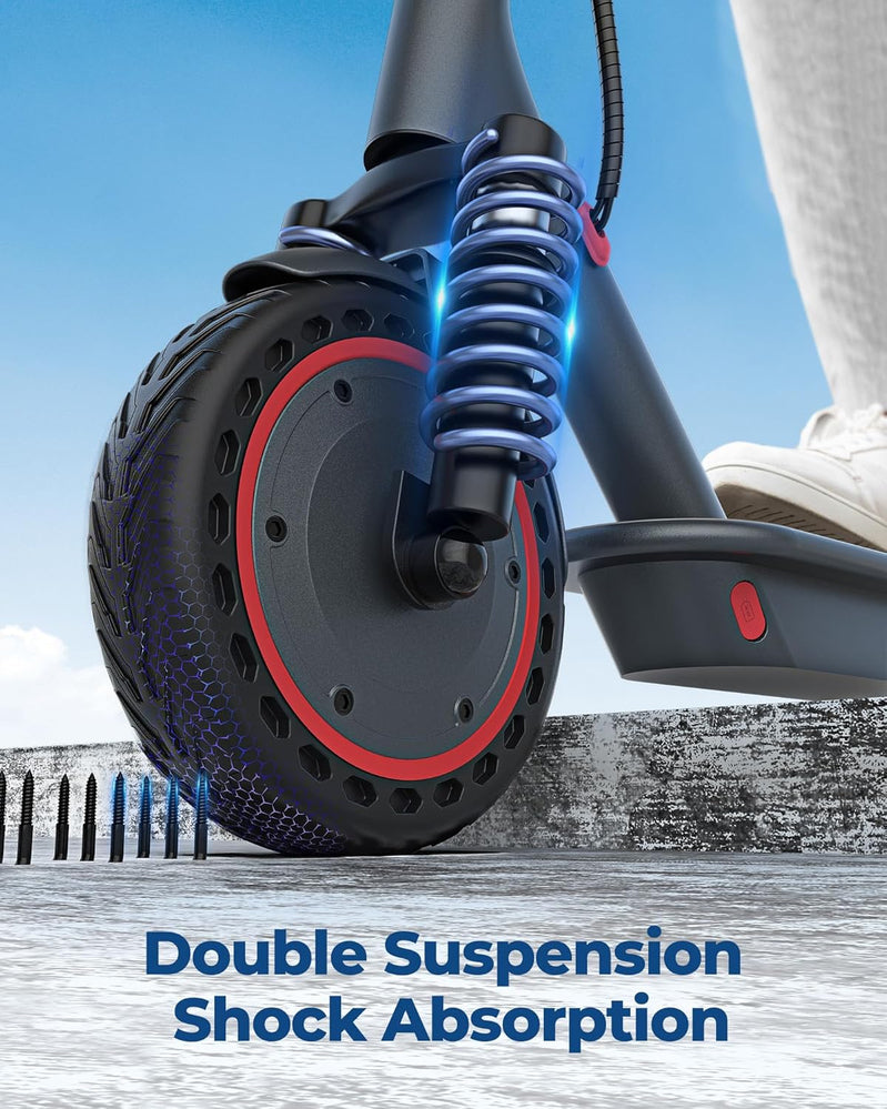 Electric Scooter, 350W/500W Powerful Motor, 8.5 In./10 In. Solid Tires, 19/22Mph, 28/21/12 Miles Range, Dual Braking