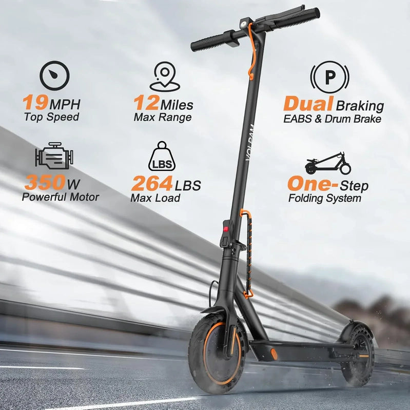 Electric Scooter 350W/500W Powerful Motor 8.5 In./10 In. Solid Tires 19/22Mph 28/21/12 Miles Range