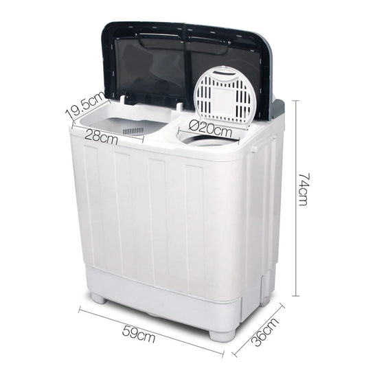 Devanti 5KG Twin Tub Portable Washing Machine White