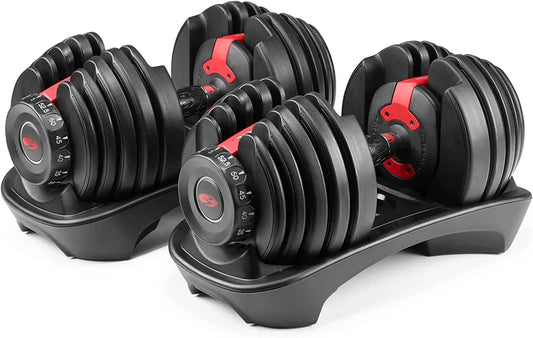 Bowflex SelectTech 552 Adjustable Dumbbells, Pair, 2.3C23.8 Kg, Space-Saving Home Fitness Equipment