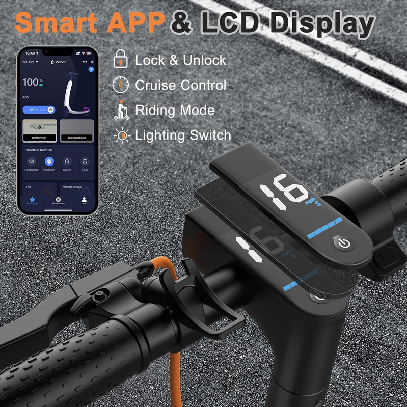 Electric Scooter, 350W/500W Powerful Motor, 8.5 In./10 In. Solid Tires, 19/22Mph, 28/21/12 Miles Range, Dual Braking