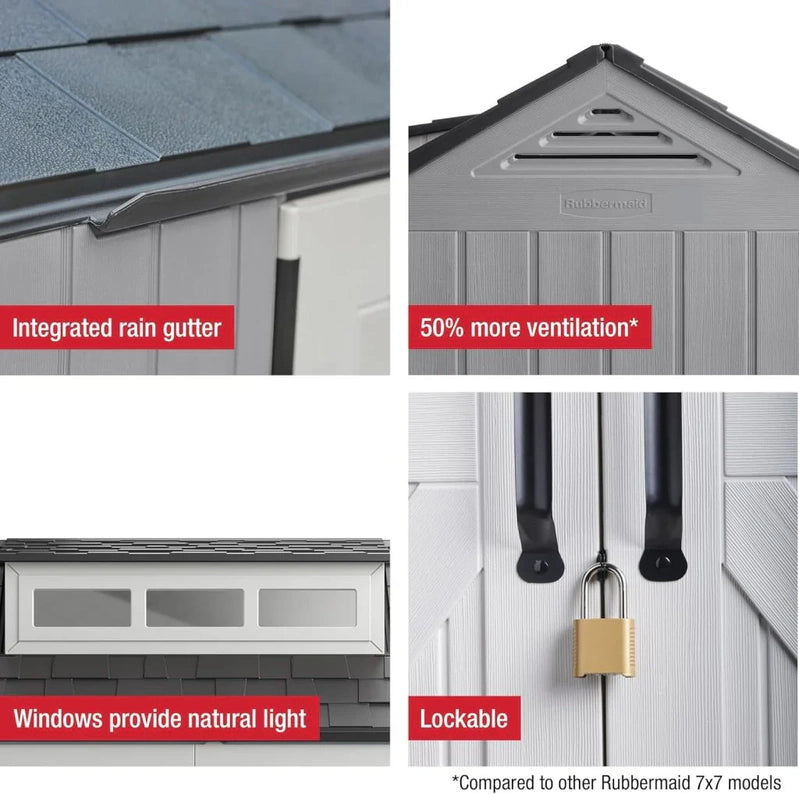 Rubbermaid Resin Outdoor Storage Shed With Floor