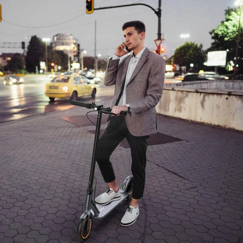 Electric Scooter, 350W/500W Powerful Motor, 8.5 In./10 In. Solid Rubber Tires, 19/22 Mph, 28/21/12 Mile Range, Dual Brakes