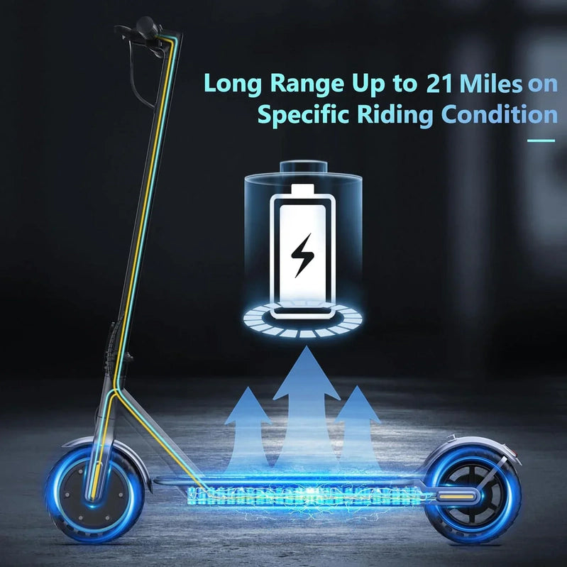 Electric Scooter 350W/500W Powerful Motor 8.5 In./10 In. Solid Tires 19/22Mph 28/21/12 Miles Range