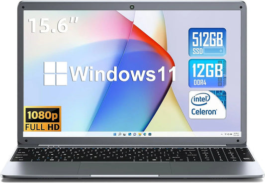 Sgin 15.6 In. Laptop 12GB DDR4 512GB SSD Windows 11 With Intel Celeron N5095A Full HD 1920x1080