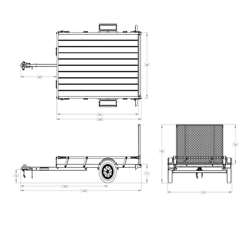 Karavan 5 Ft. x 8 Ft. Wood Floor Utility Trailer W Sliding Rail System
